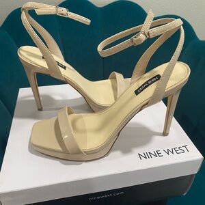 Nine West Beige Strappy Heels